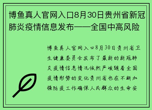 博鱼真人官网入口8月30日贵州省新冠肺炎疫情信息发布——全国中高风险地区一览 - 副本 (2)